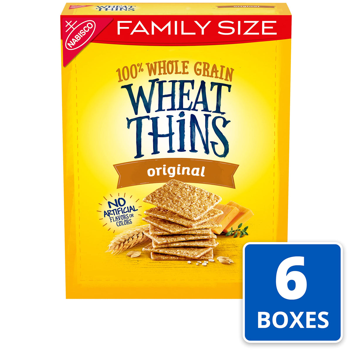 Wheat Thins Original Snacks, Whole Grain Wheat Crackers, Bulk Snack Crackers, Family Size, 6 - 14 oz Boxes