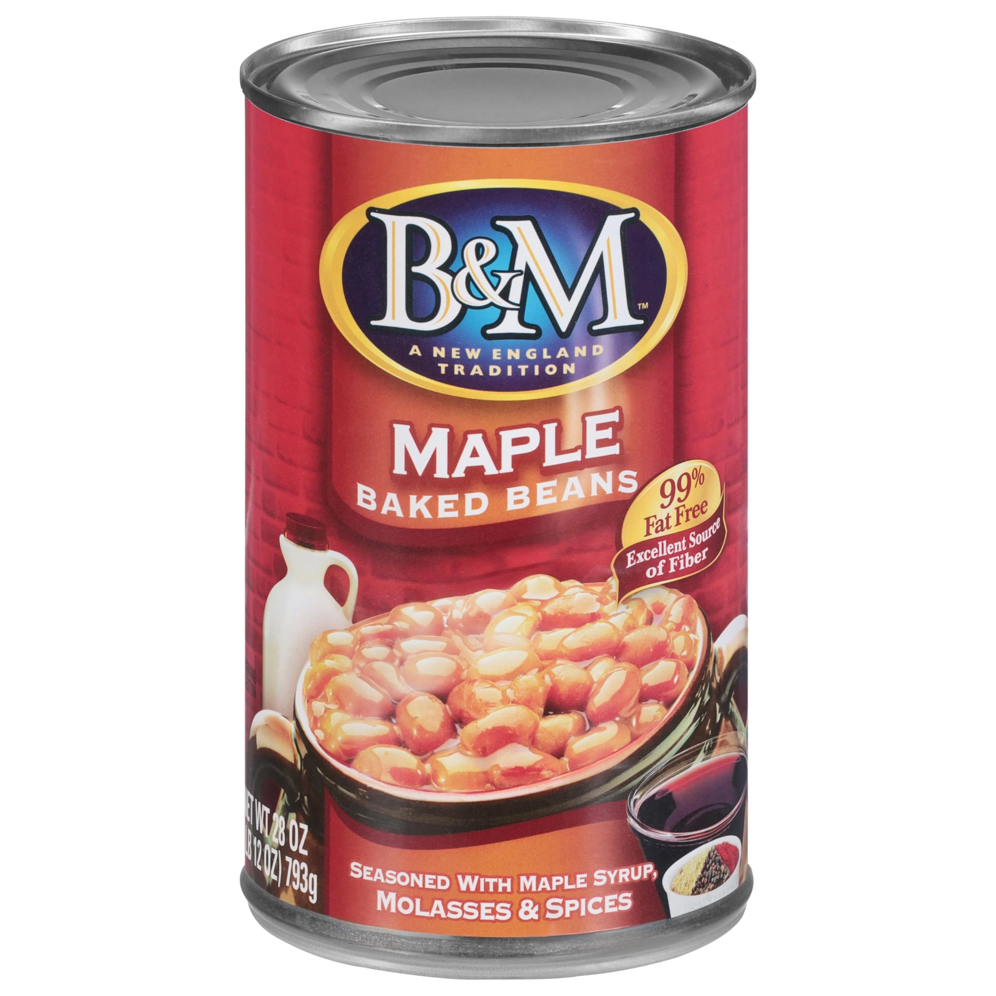B&M Baked Beans, Real Maple Flavor, 28 Ounce