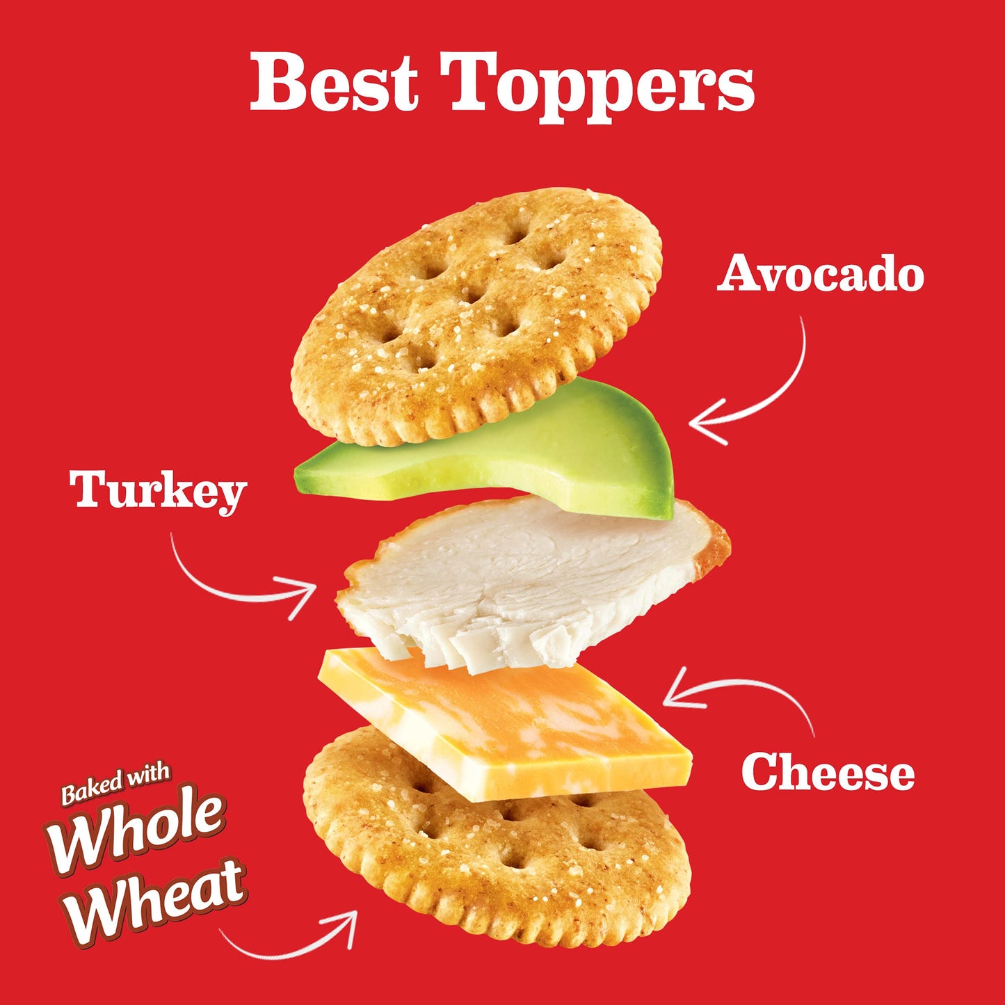RITZ Whole Wheat Crackers, Snacks for Kids and Adults, Lunch Snacks, Family Size, 19.3 oz
