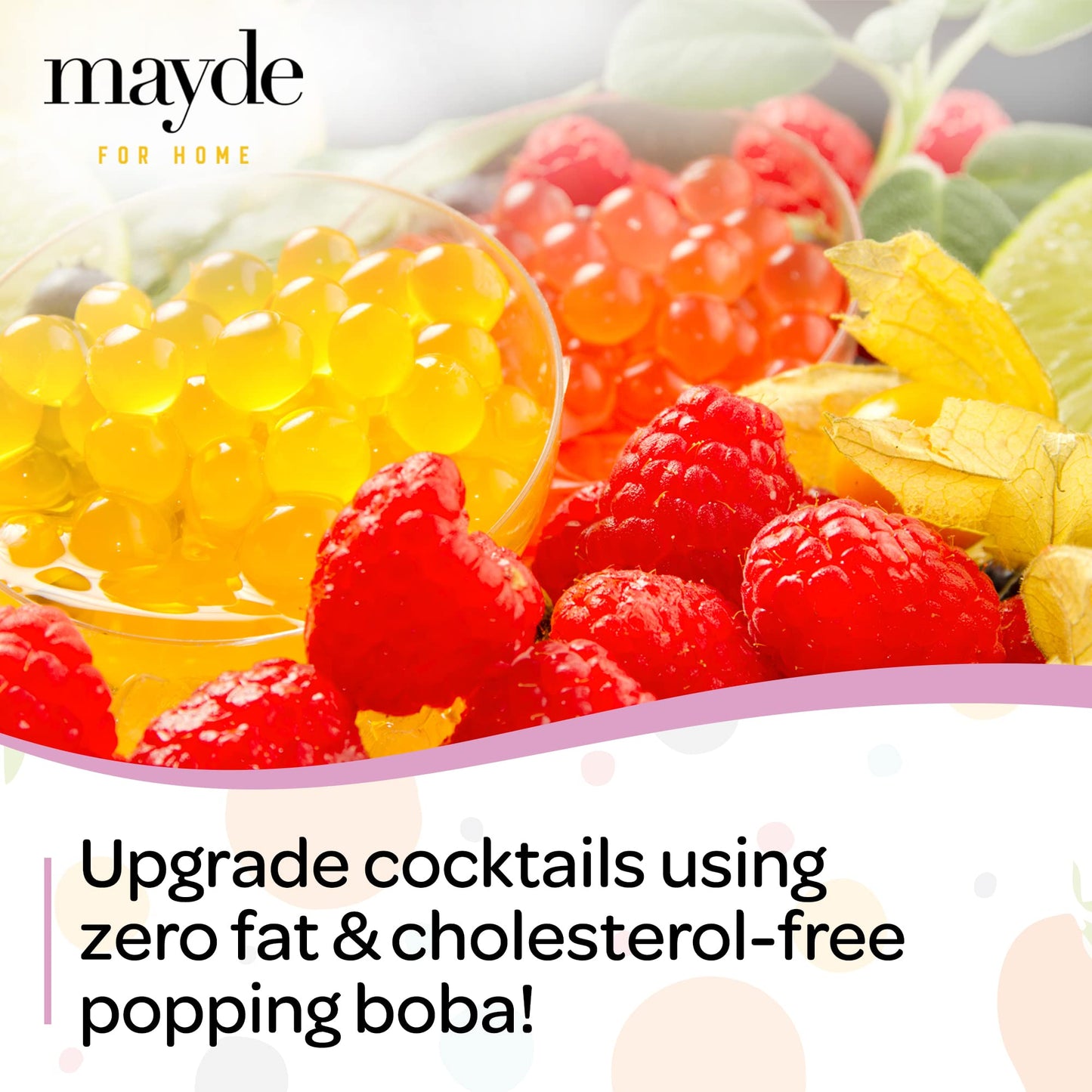 Mayde Bursting Popping Boba Pearls Party Kit - Strawberry, Mango, Passion Fruit, 3 Pack (490 gms)