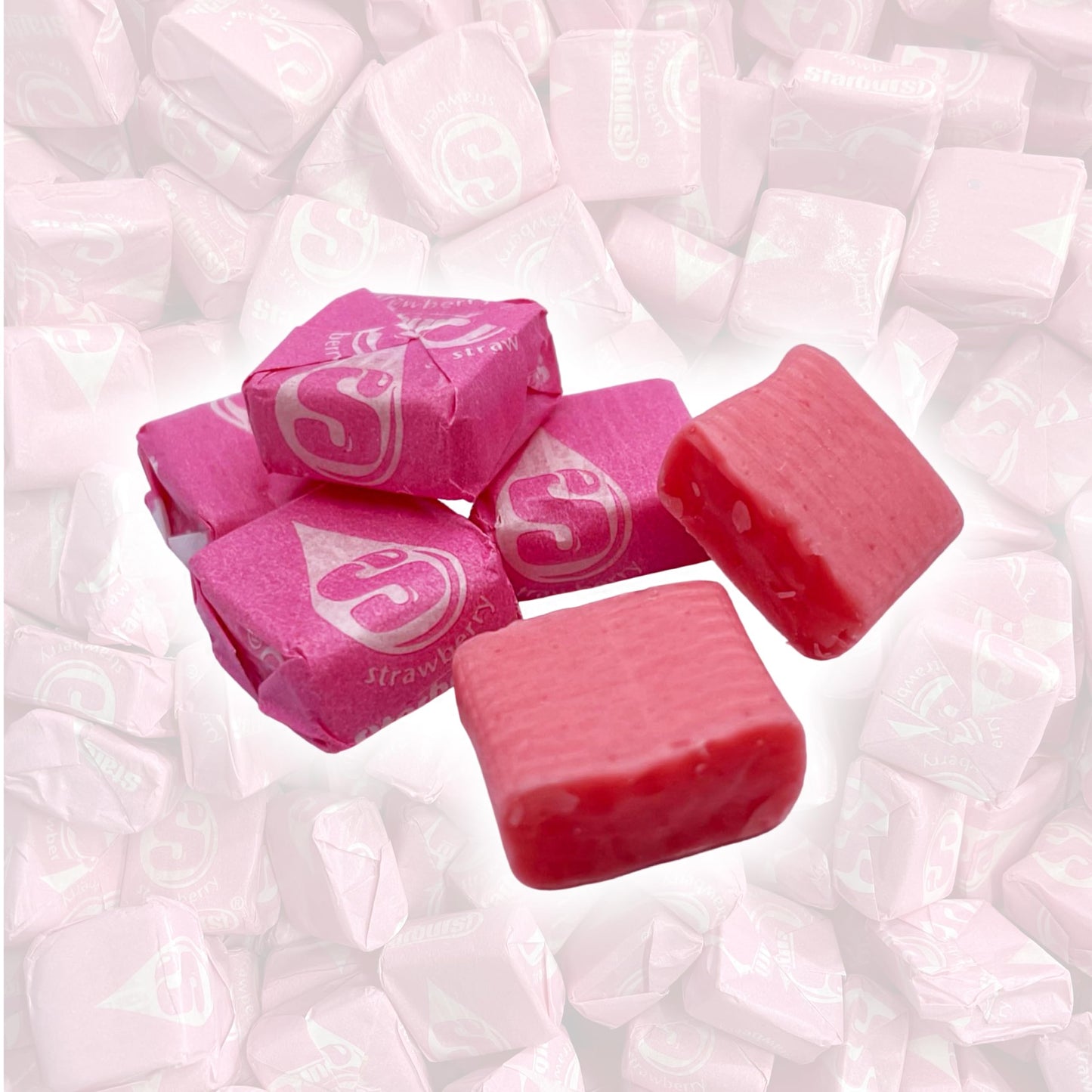 All Pink Strawberry Chewy Candy, 1 LB (Approx. 90 Pieces) Bulk Bag - Pink Individually Wrapped Candy, Perfect for Parties, Event