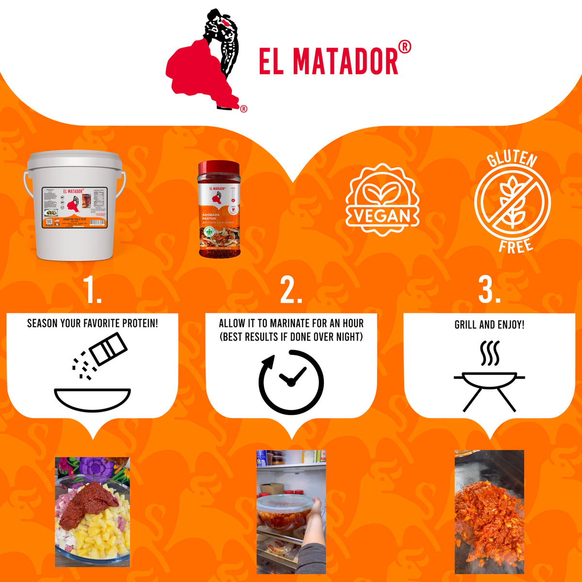 El Matador Al Pastor Adobada Paste Marinade for Tacos and Carne - Food Service and Commercial Use, 18 lbs - Adobo Concentrate