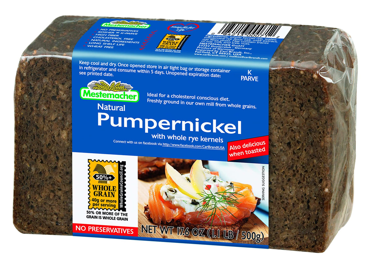 Mestemacher Whole Grain Bread (Pumpernickel, 17.6 Oz, Pack Of 2)