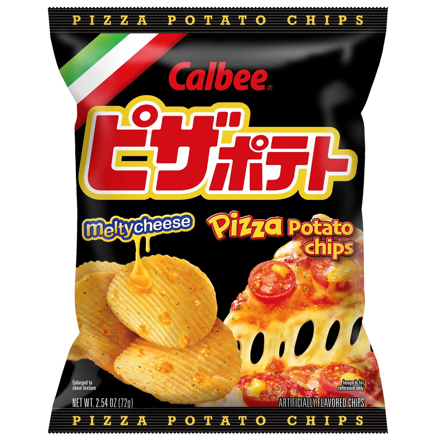 Calbee Potato Chips (Pizza Potato, 2.54 Oz) | Taste The Tradition Of Japanese Snacks | Enjoy These Irresistible & Deliciously Cr