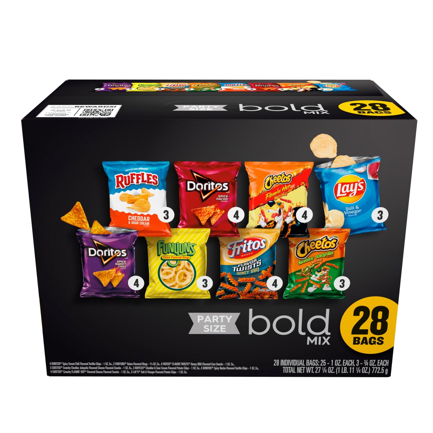 Frito-Lay Bold Mix Variety Pack Cube 28 Count