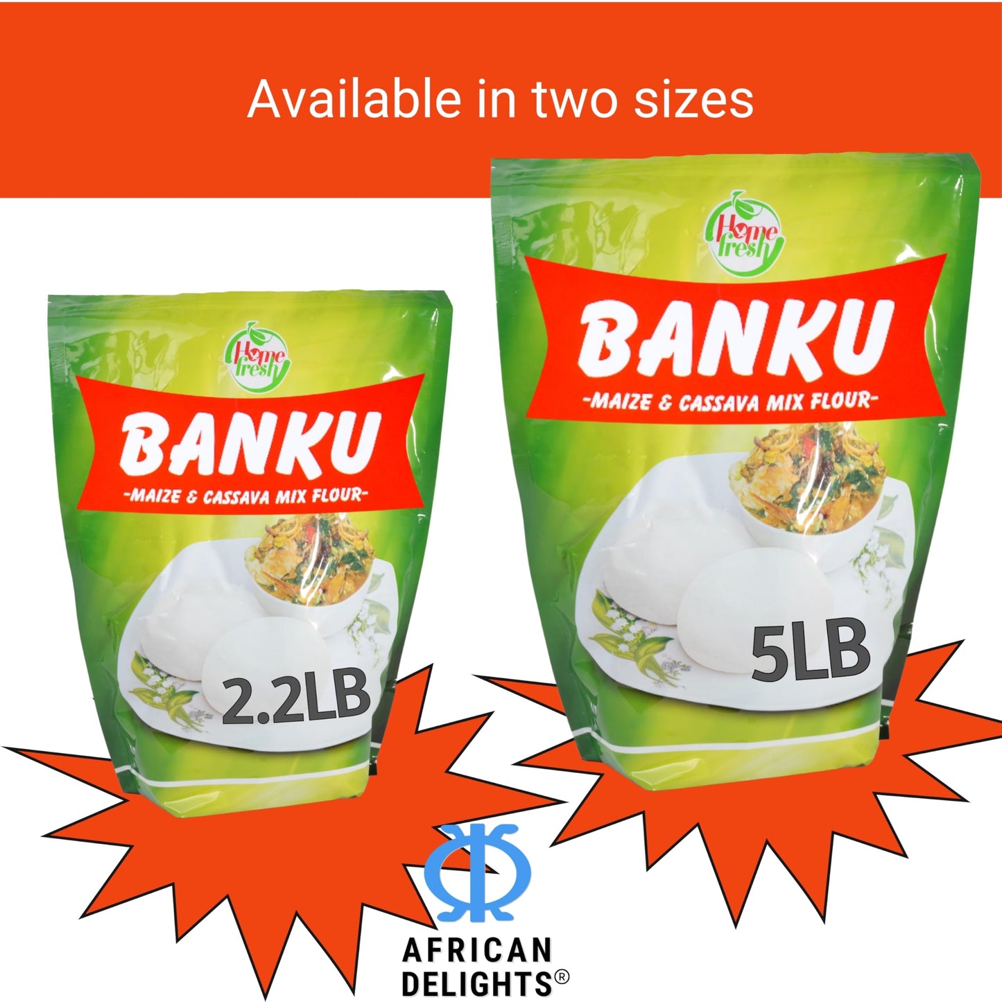 Homefresh Banku Mix Ghana | Pounded Maize & Cassava Powder 1Kg | African Food Grocery Similar To Fufu Flour, Plantain Flour, Ken