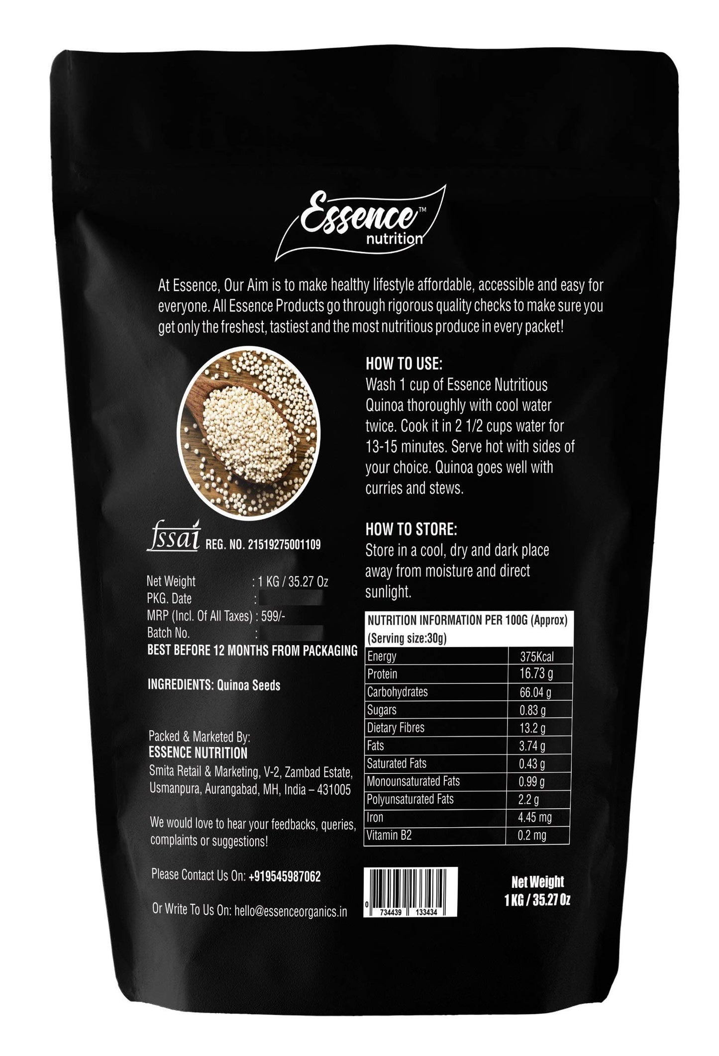 Essence Nutrition Quinoa Seeds 5 Kg