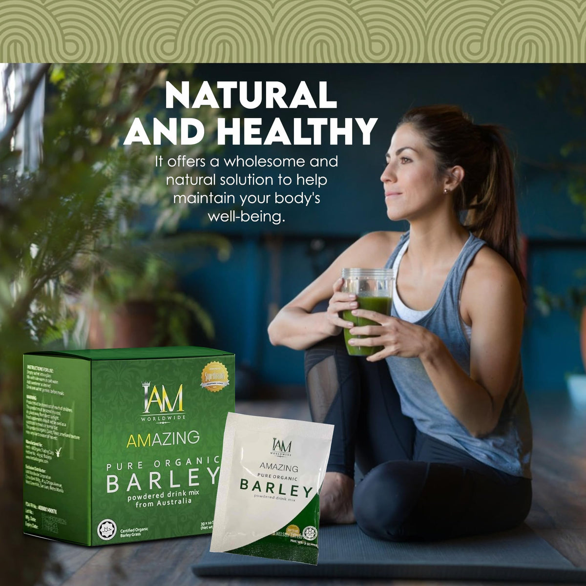 Iam Worldwide Amazing Pure Organic Barley Powdered Drink Mix - 3 Boxes