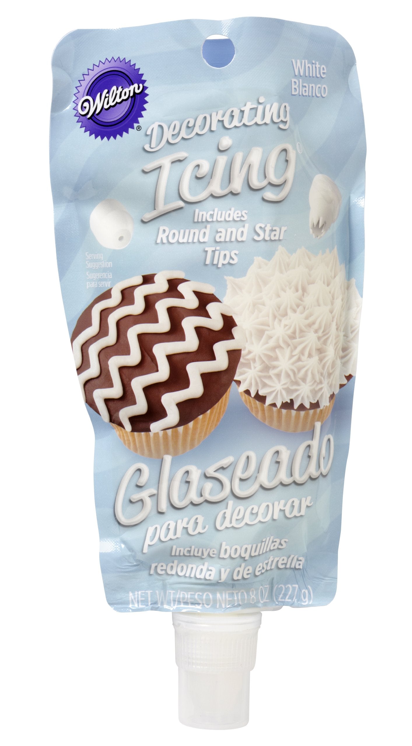 Wilton Icing Pouch with Tips, 8-Ounce, White, Model 704-0187