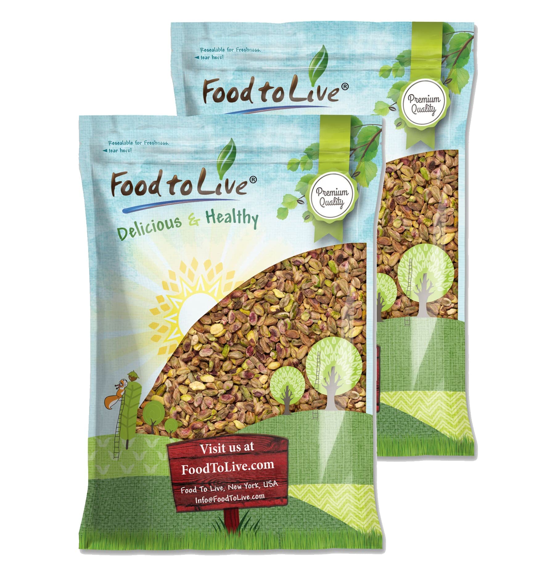 Food to Live Dry Roasted Pistachio Kernels, Unsalted, 16 LB, No Shell, Kosher, High in Protein