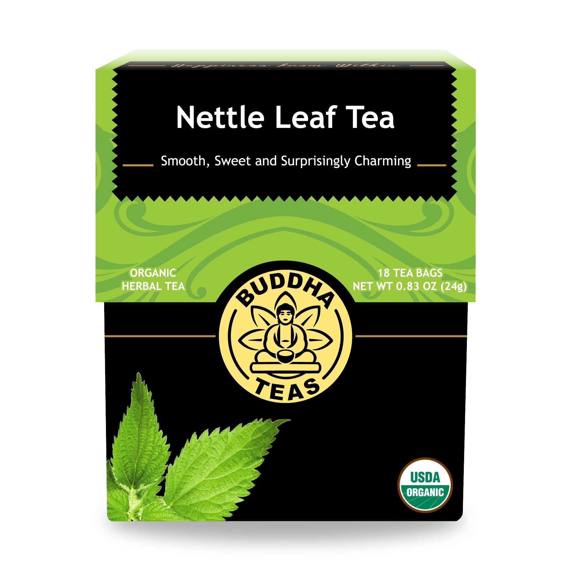 Buddha Teas - Nettle Leaf Tea - Organic Herbal Tea - For Digestive Health - Rejuvenate & Support - Energy Blend Free - 100% Kosher & Non-Gmo - 18 Tea Bags (Pack Of 1)