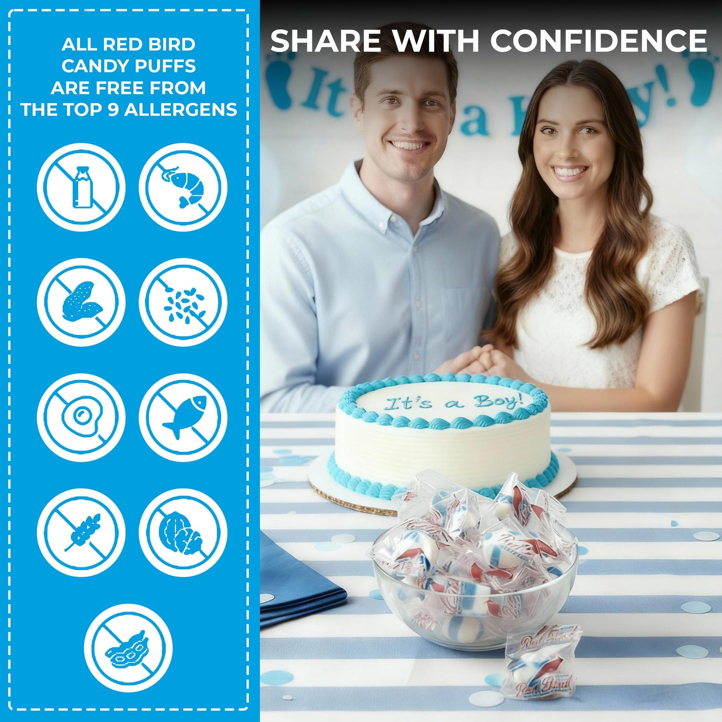 Red Bird Blue Raspberry Candy, Individually Wrapped, Unique Candy, 22 oz Tub