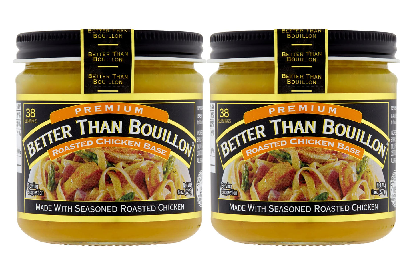 Better Than Bouillon Enhanced Roasted Chicken Base, Made With Seasoned Roasted Chicken, 38 Servings, Blendable Base For Added Flavor 8.00 Ounce (Pack Of 2)