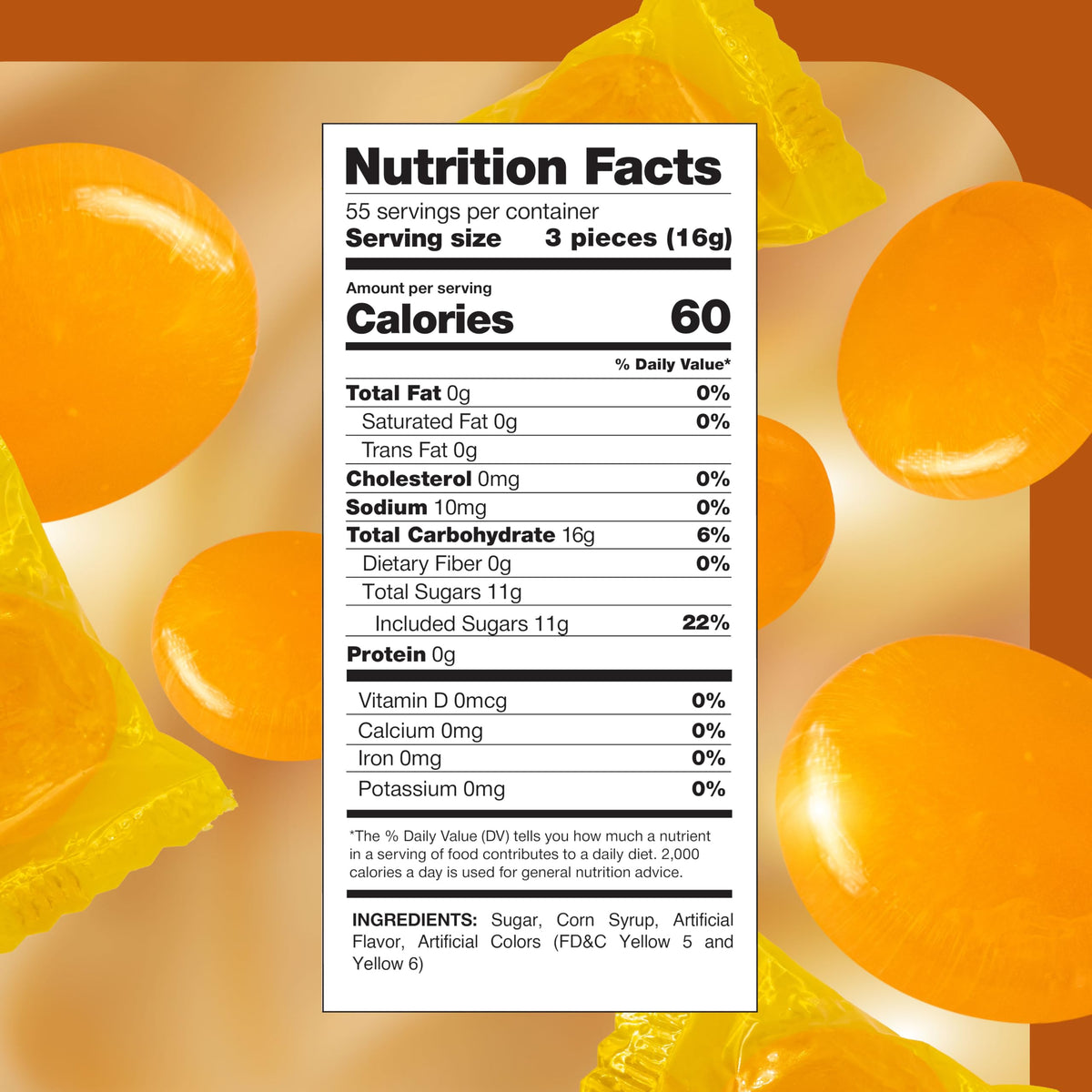 Butterscotch Hard Candy - 2 Pound Bulk Pack (About 165 Count) - Individually Wrapped Yellow Candies - Classic Butter Scotch Disc