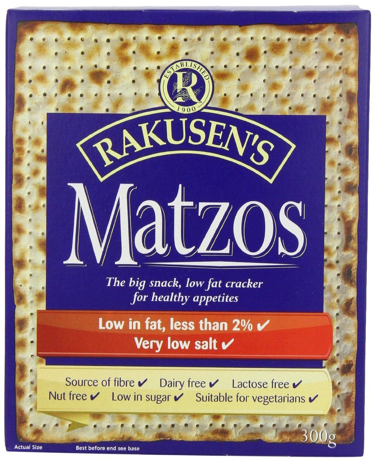 Rakusens Traditional Matzos 300g (Pack of 2)