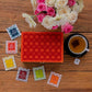 Octavius Gifts Select - Assorted Tea In Lotus Printed Wooden Box | 6 Flavors, 90 Tea Bags | Black & Green Tea | Tea Gifts For Women & Men | Tea Variety Pack