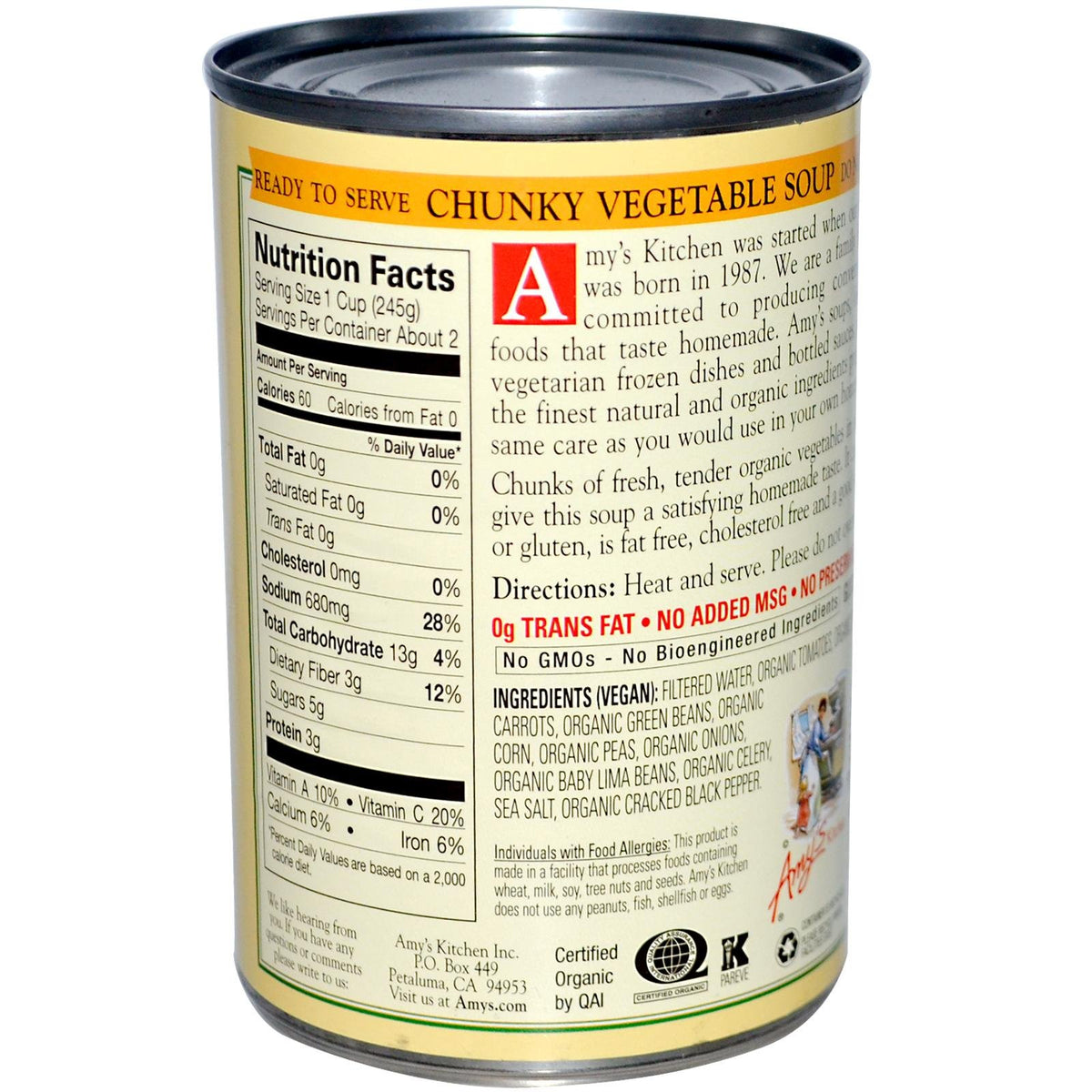 Amys - Organic Chunky Vegetable Soup - Case Of 12 - 143 Oz(D0102H5Kh5X)