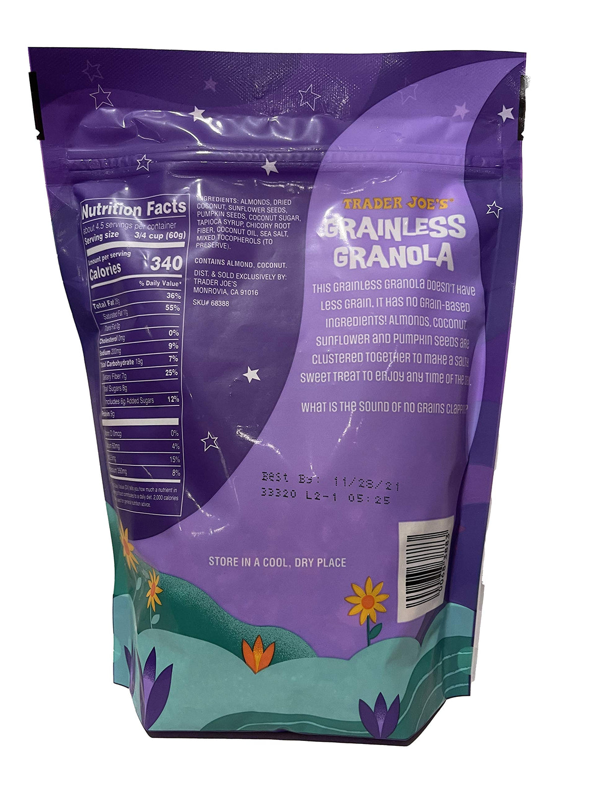 Trader Joe's Grainless Granola - Vegan & Gluten Free - Sweet & Salty Clusters - 10 Ounce Pack