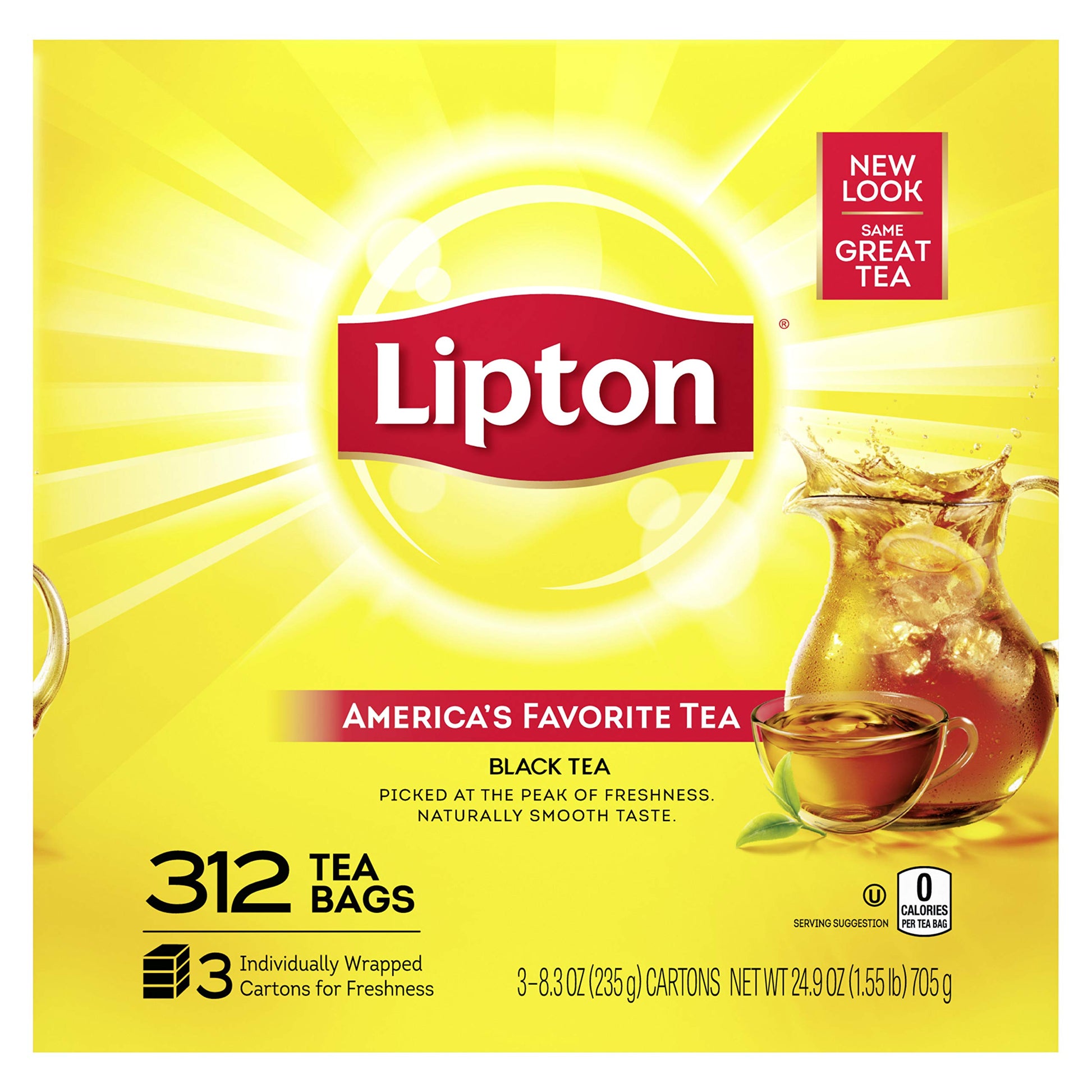 Lipton Black Tea - 312 Count - Yellow - Model 68364856