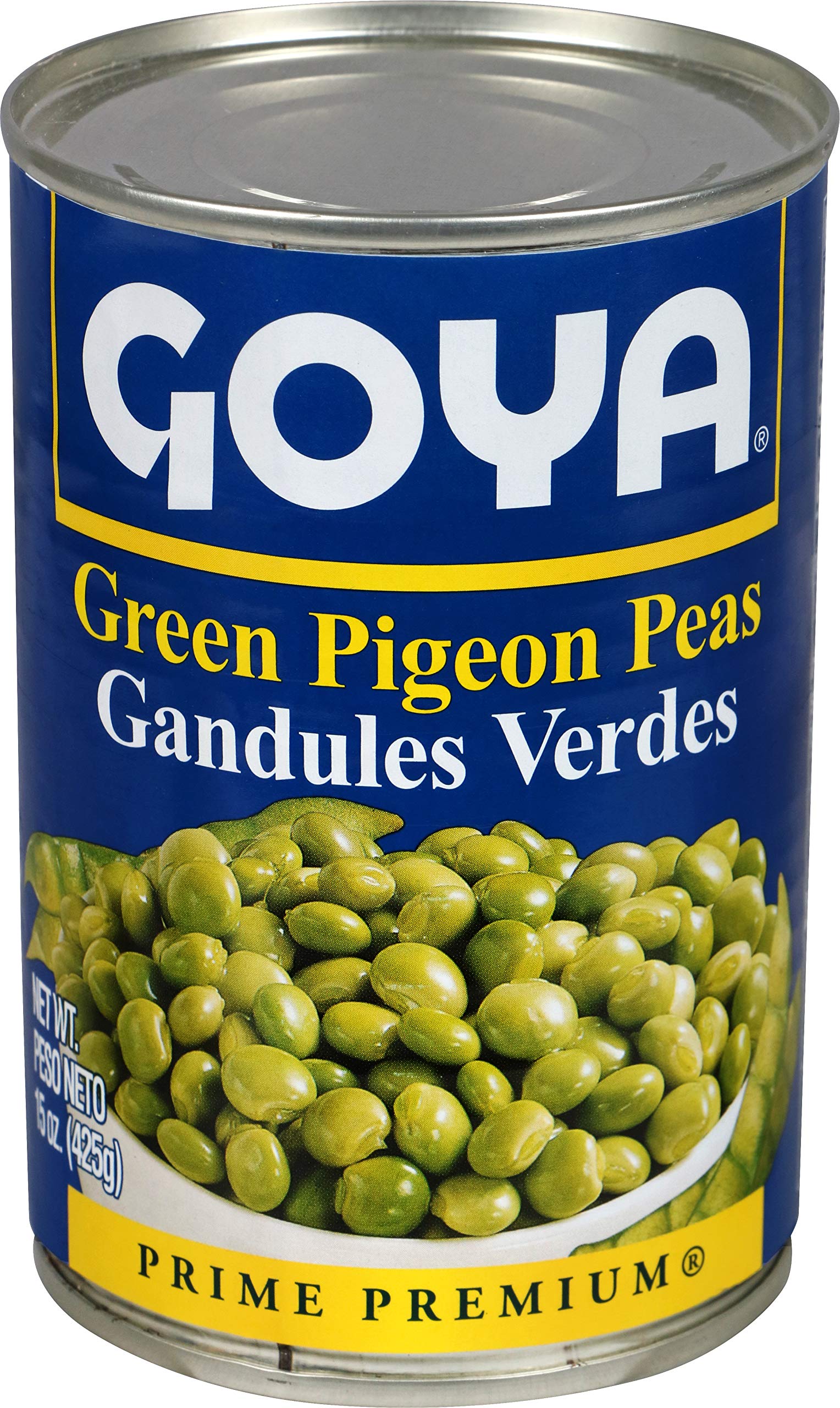 Goya Canned Green Pigeon Peas, Vegan, 15 Ounces (Pack Of 24)