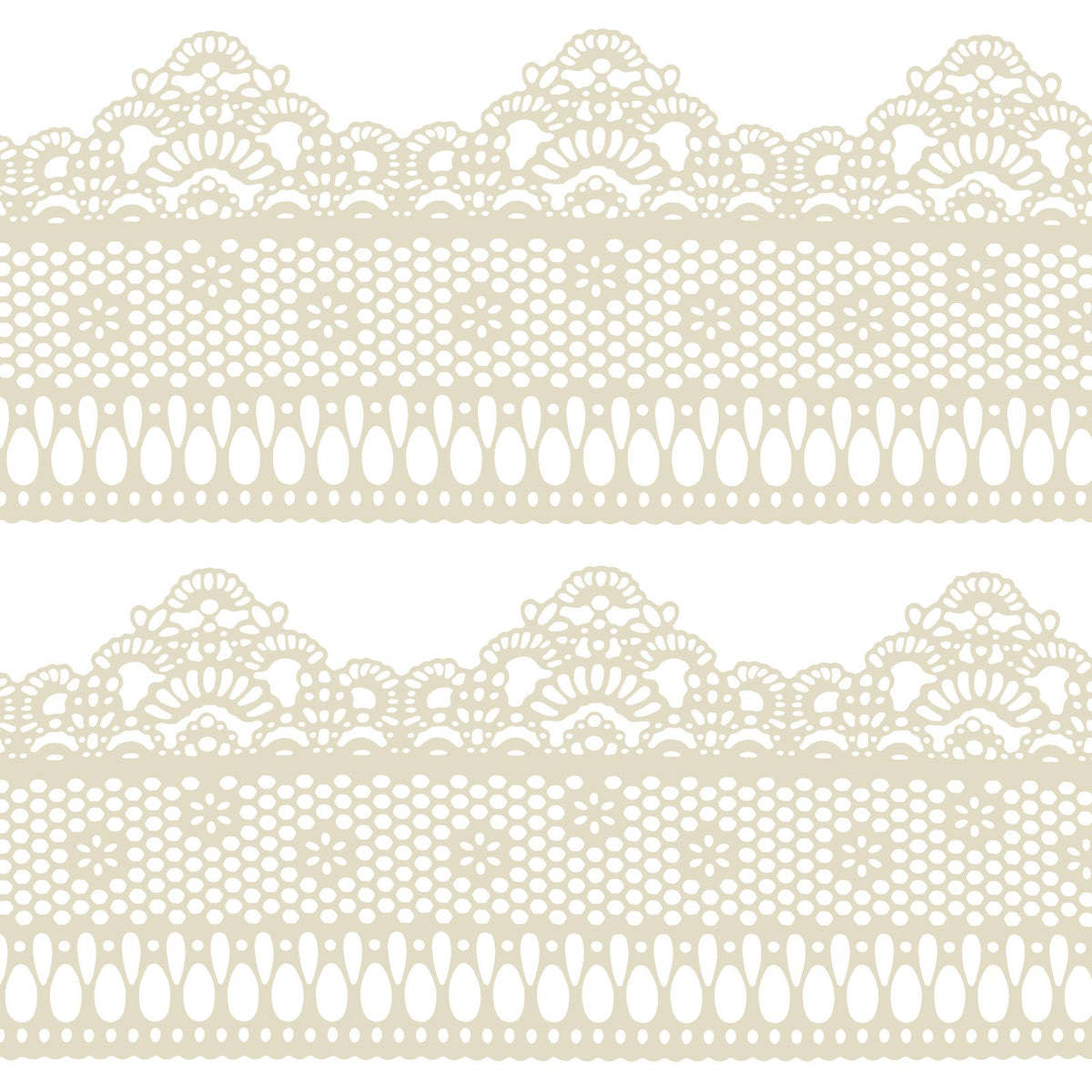 FUNSHOWCASE Edible Cake Lace Lattice Set, Small Daisy, 14-inch, Ivory White, 10-piece, Model 2155