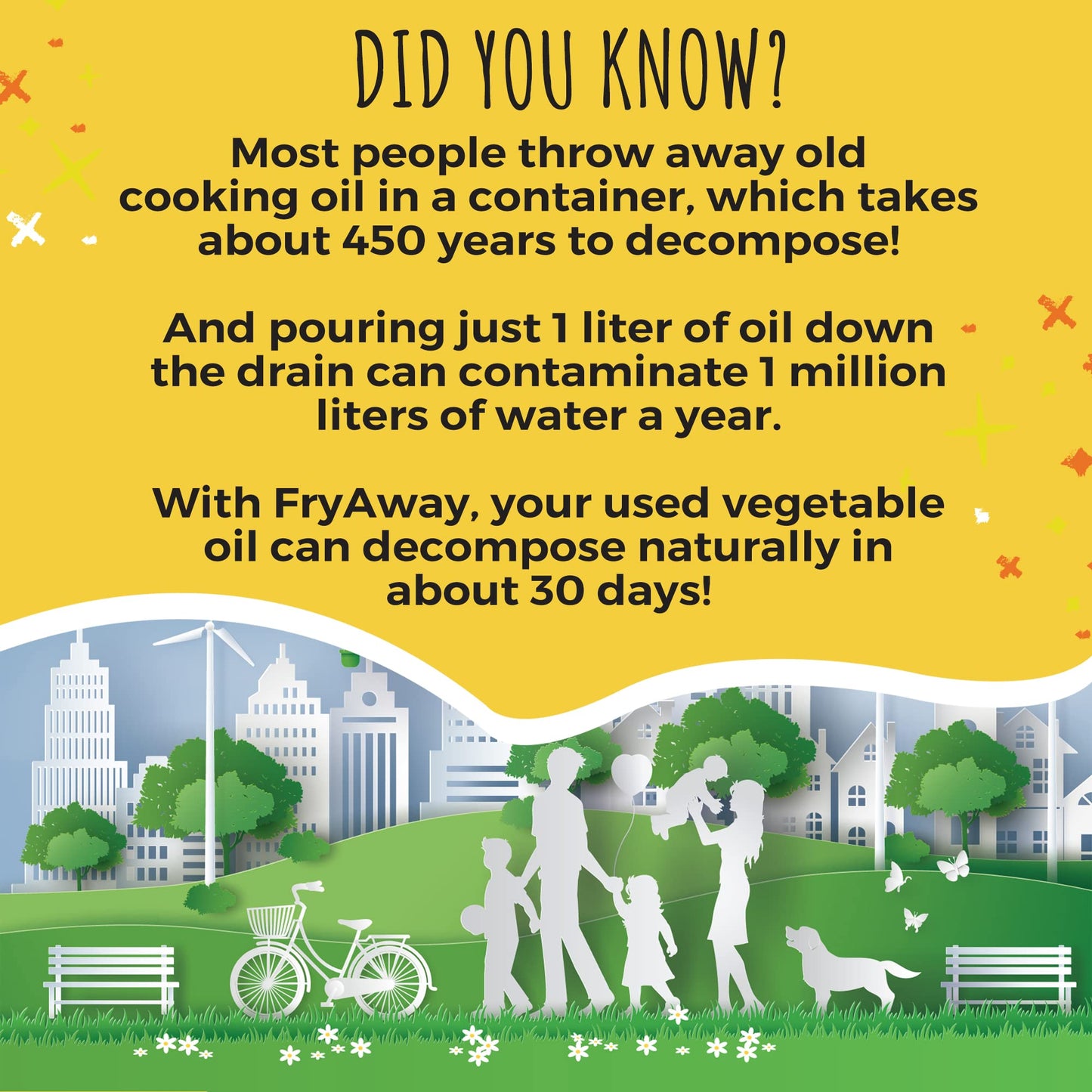 Fryaway Super Fry Cooking Oil Solidifier, Super Value 3-Pack - Solidifies 4.5 Gallons Cooking Oils - Plant-Based Powder - Fry Oi