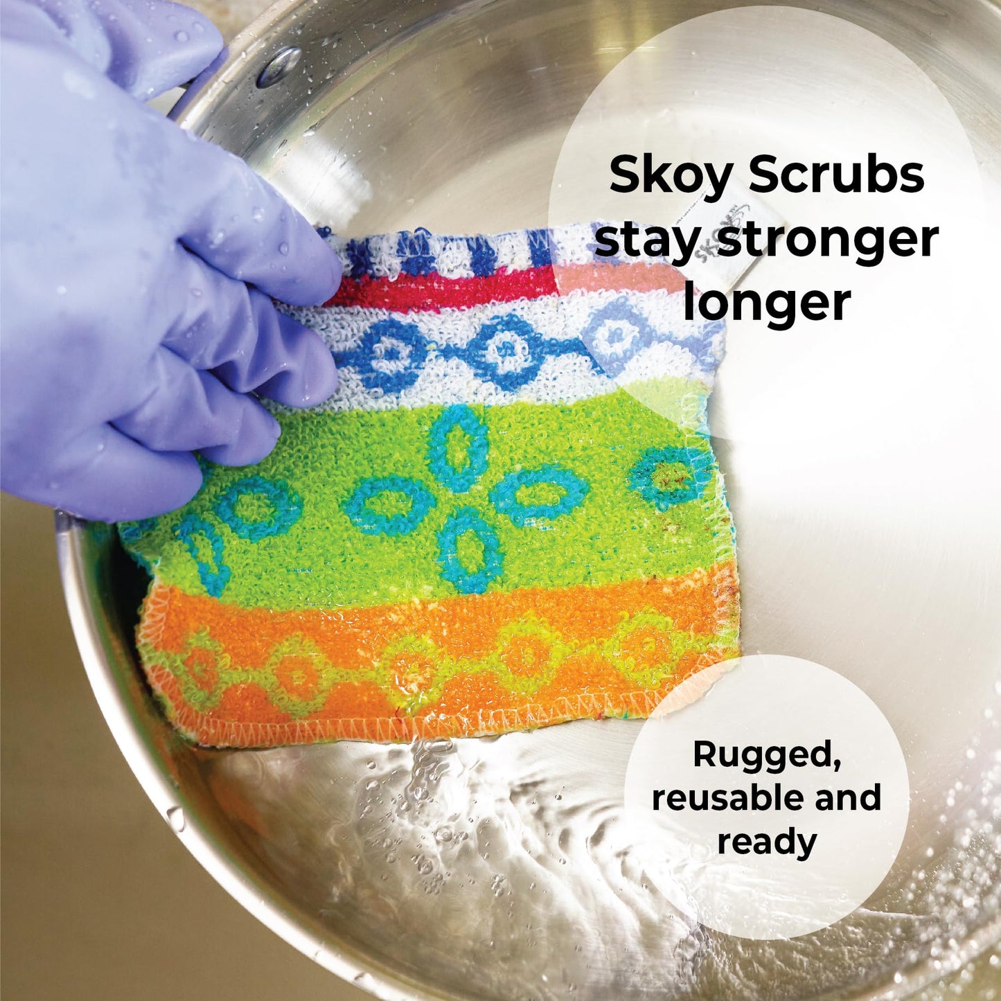 Skoy Scrub, 2-Pack , Non-Scratching, Reusable Scrub For Kitchen And Household Use, Environmentally Friendly, Dishwasher Safe - A