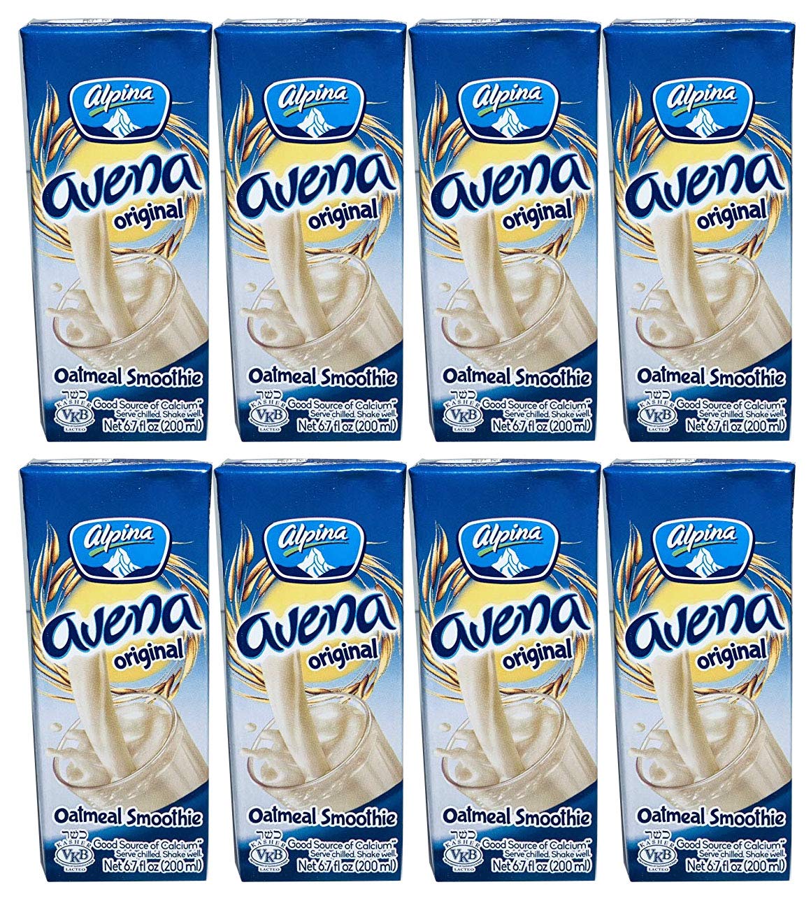 ALPINA Avena Sabor Original 200 ml. - 8 Pack. / Avena Original Flavor 6.7 fl. oz. - 8 Pack.