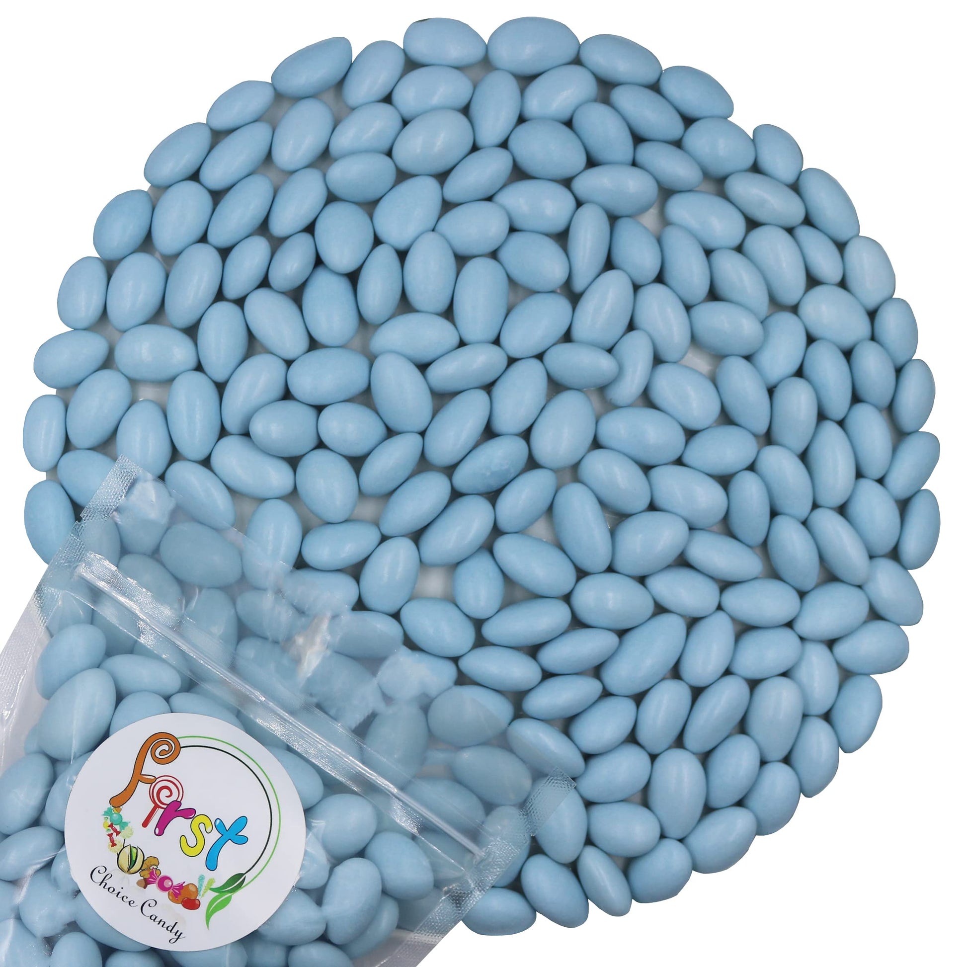 FirstChoiceCandy Jordan Almonds (5 Pound (Pack of 1), Baby Blue)