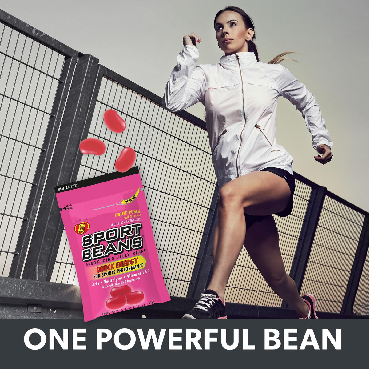 Jelly Belly Extreme Sport Beans, Caffeinated Jelly Beans, Assorted Flavors, 24 Pack, 1-oz Each