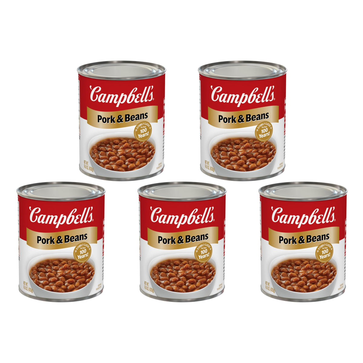 Campbells Pork and Beans, 14.8 Oz Can (Pack of 5)