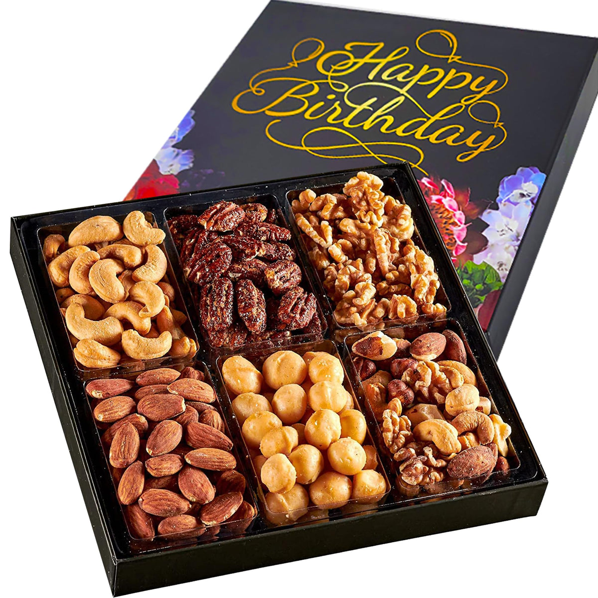 Happy Birthday Nuts Gift Basket, Gourmet Snack Box,In Elegant Box, Gift Set Birthday Party, For Men And Women. Kosher, Snackberry (Assortment #2)