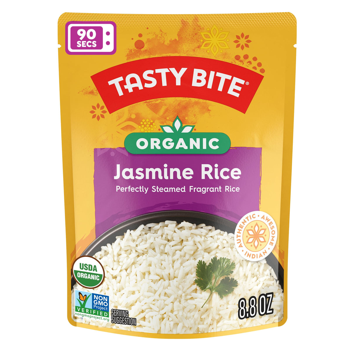 Tasty Bite Jasmine Rice, Microwaveable Cooked Rice, 8.8 Ounce (Pack of 12)