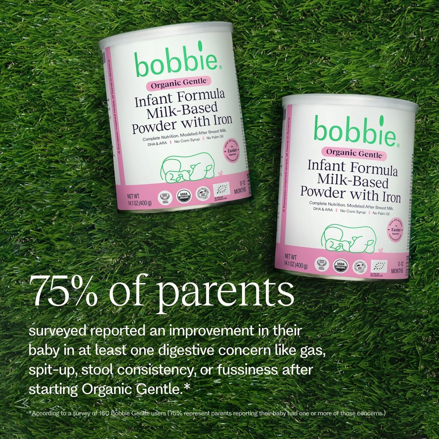 Bobbie Fussy Feeding Kit, Organic Gentle Baby Formula Milk Based Powder with Iron, DHA, Vitamin D & 100% Lactose (14.1 oz) Baby