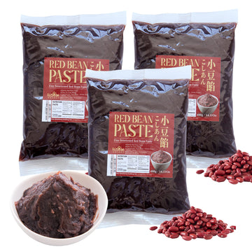 Fusion Select 3 Packs Red Bean Paste - Fine Sweetened Adzuki Bean Paste for Desserts, Buns, Pastry Filling, Mochi - For Chinese,