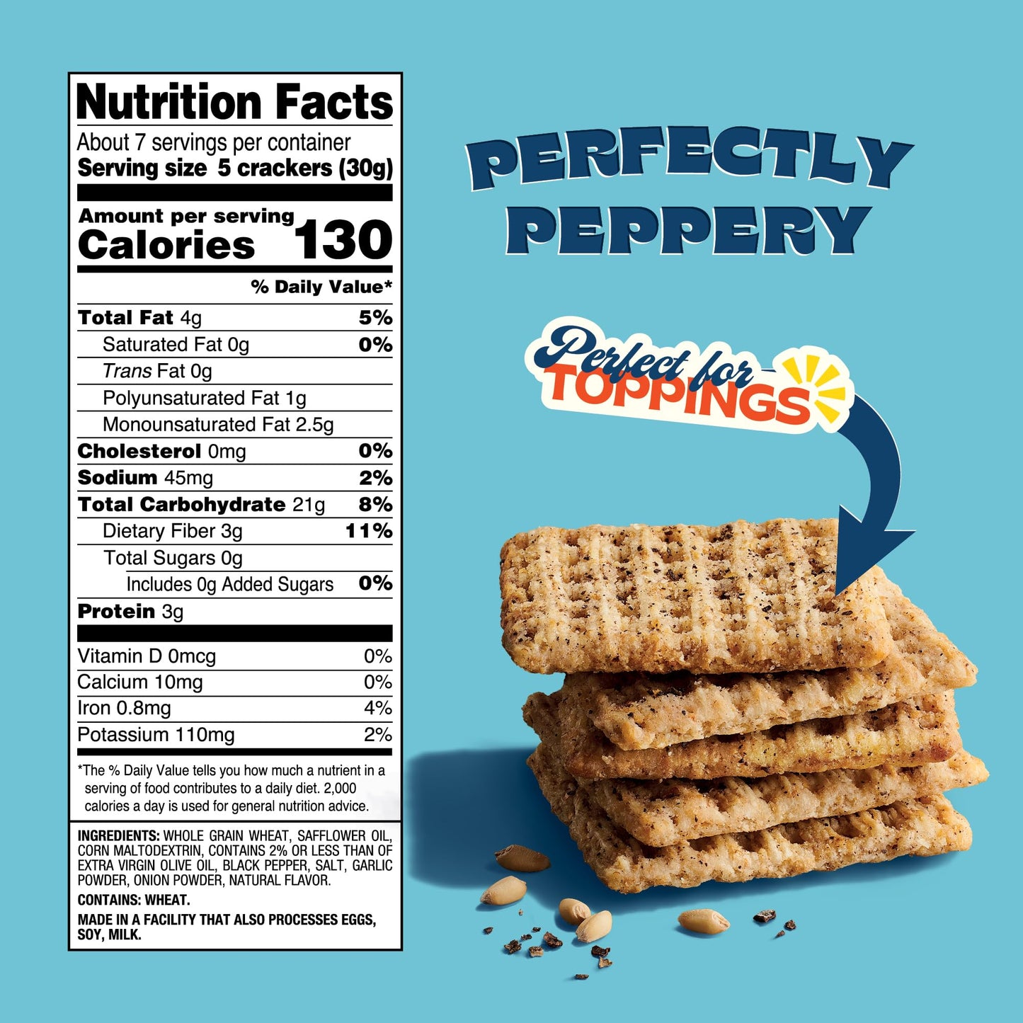 Back To Nature -  Ed Black Pepper Whole Wheat  Ers - Non-Gmo, Made With Whole Grain Wheat & Sea Salt - Seriously Tasty Snacks - 7 Ounce (Pack Of 12)