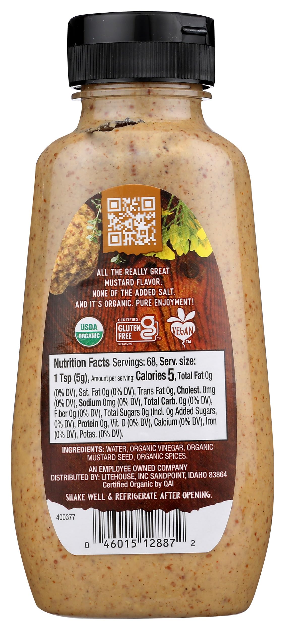 Organicville Organic Salt Free Mustard 12 Oz