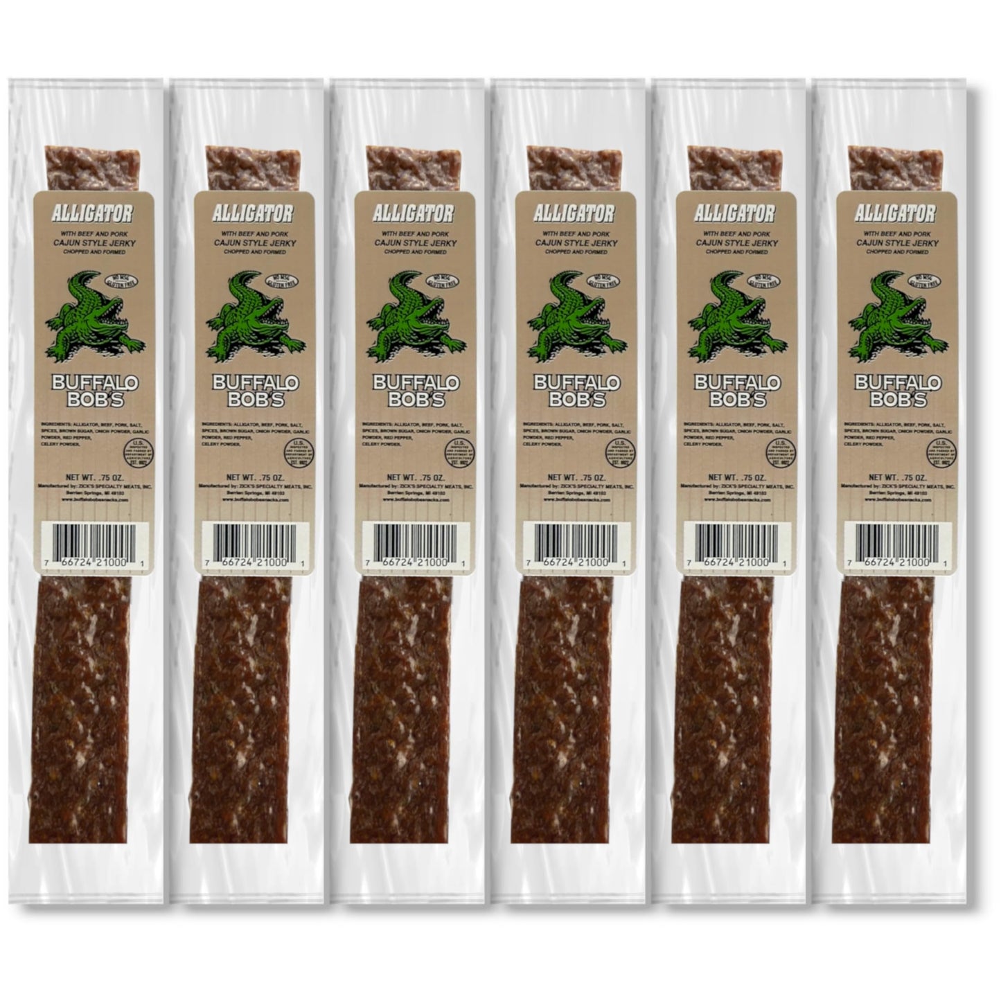 Buffalo BobS Jerky (6 Pack)- Alligator-Cajun