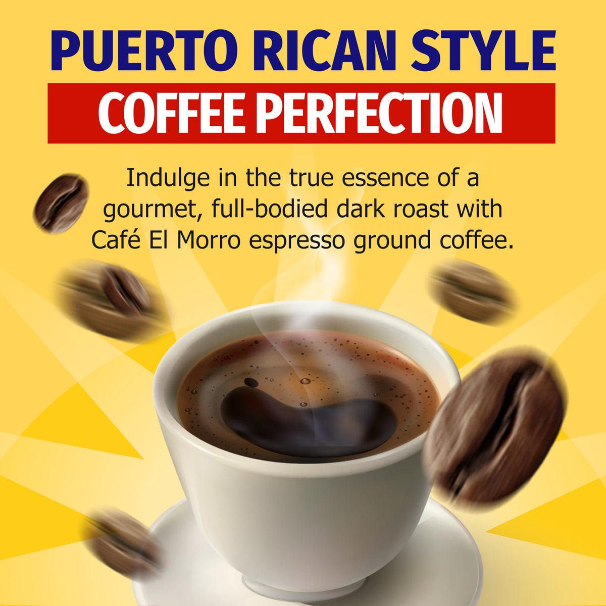 Cafe El Morro Dark Roast Espresso Ground Coffee, Vacuum Sealed, 6 oz (1-Pack)