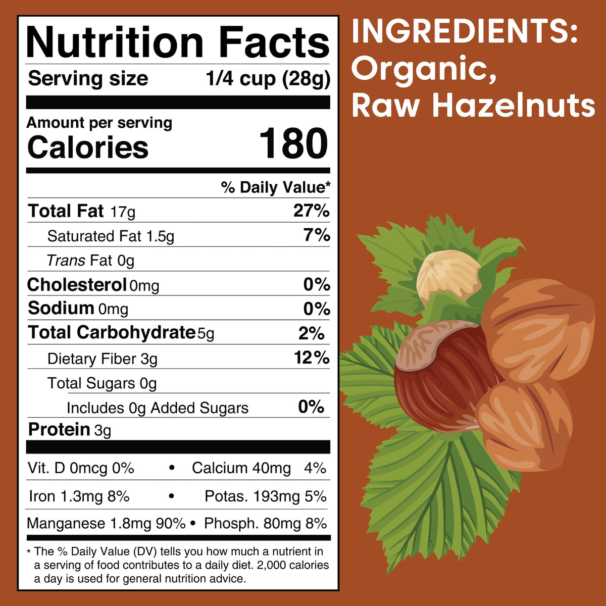 Wilderness Poets, Organic, Pacific Northwest-Grown Hazelnuts - Raw, Whole Nuts With Skins, No Shells. Bulk Size - 5 Pound (Pack