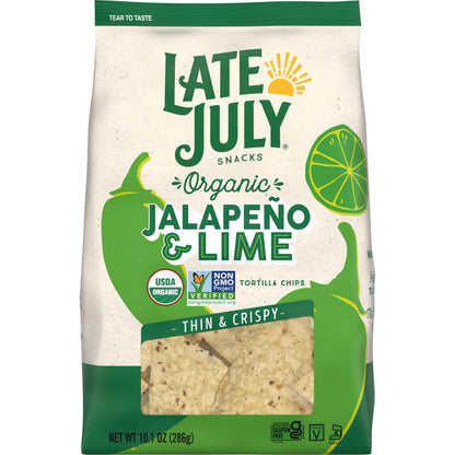 Late July Jalapeo & Lime Organic Tortilla Chips, 10.1 Oz Bag