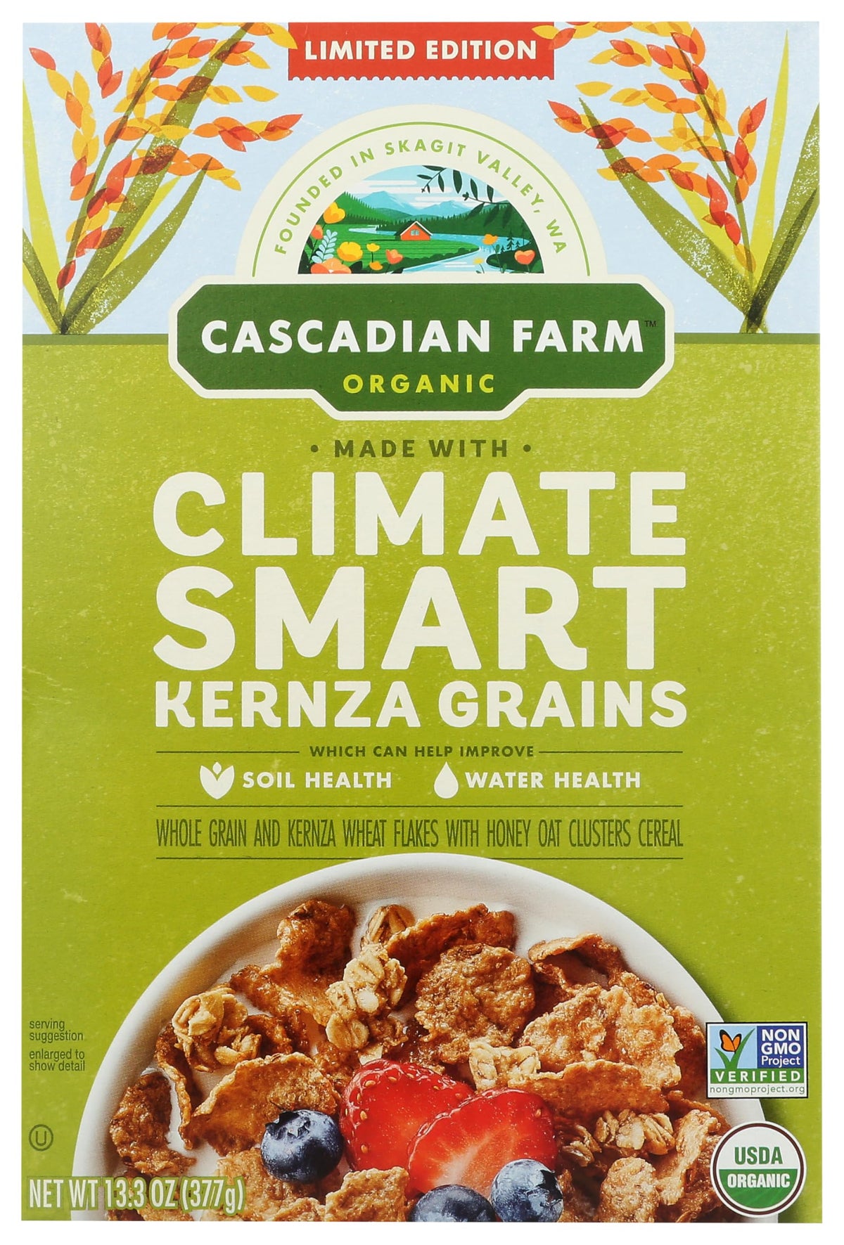 Cascadian Farm Organic Cereal Kernza, 13.3 Ounce, Climate Smart