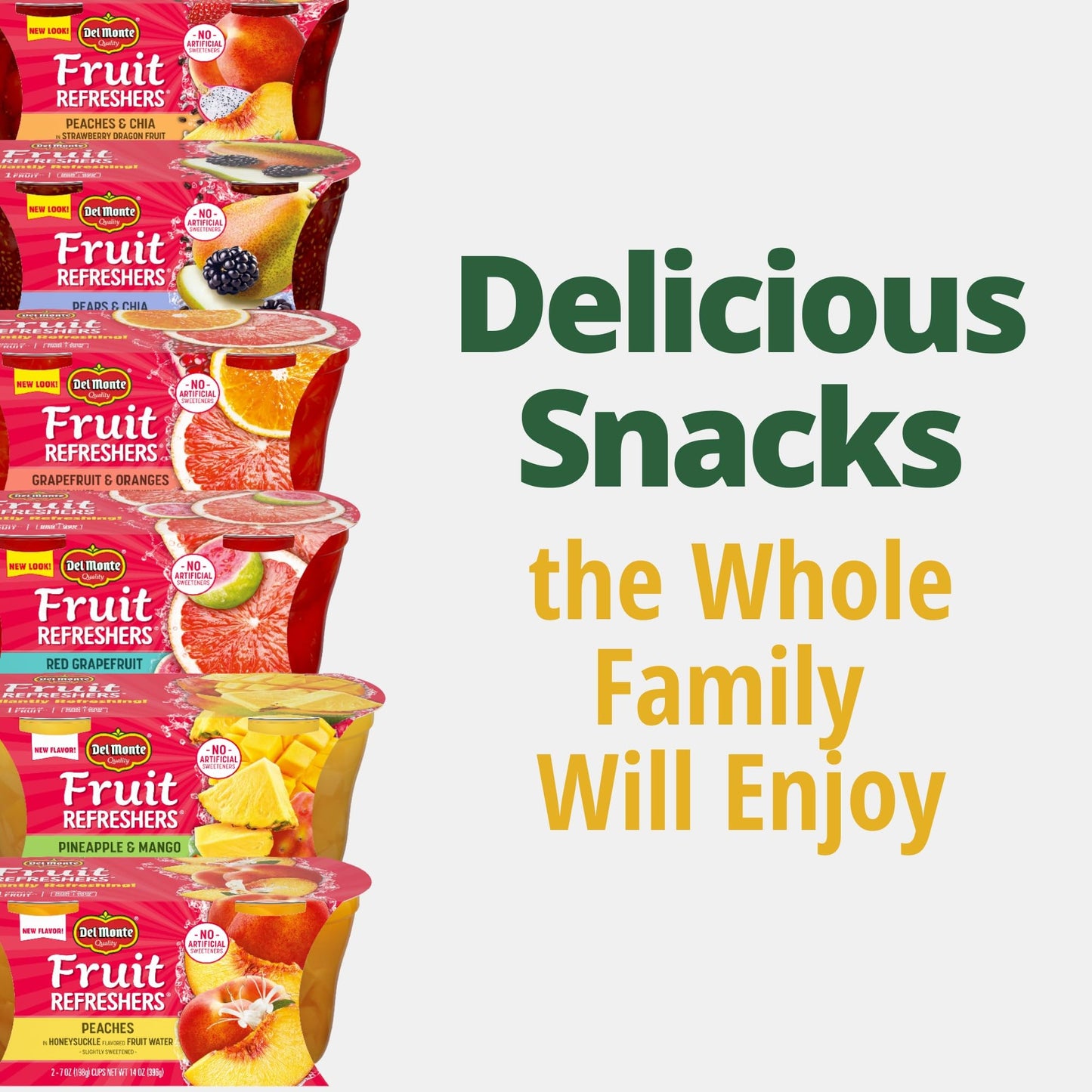 Del Monte Fruit Refreshers Peaches in Honeysuckle Flavored Fruit Water, 7 Ounce - 2 Count (Pack of 6)