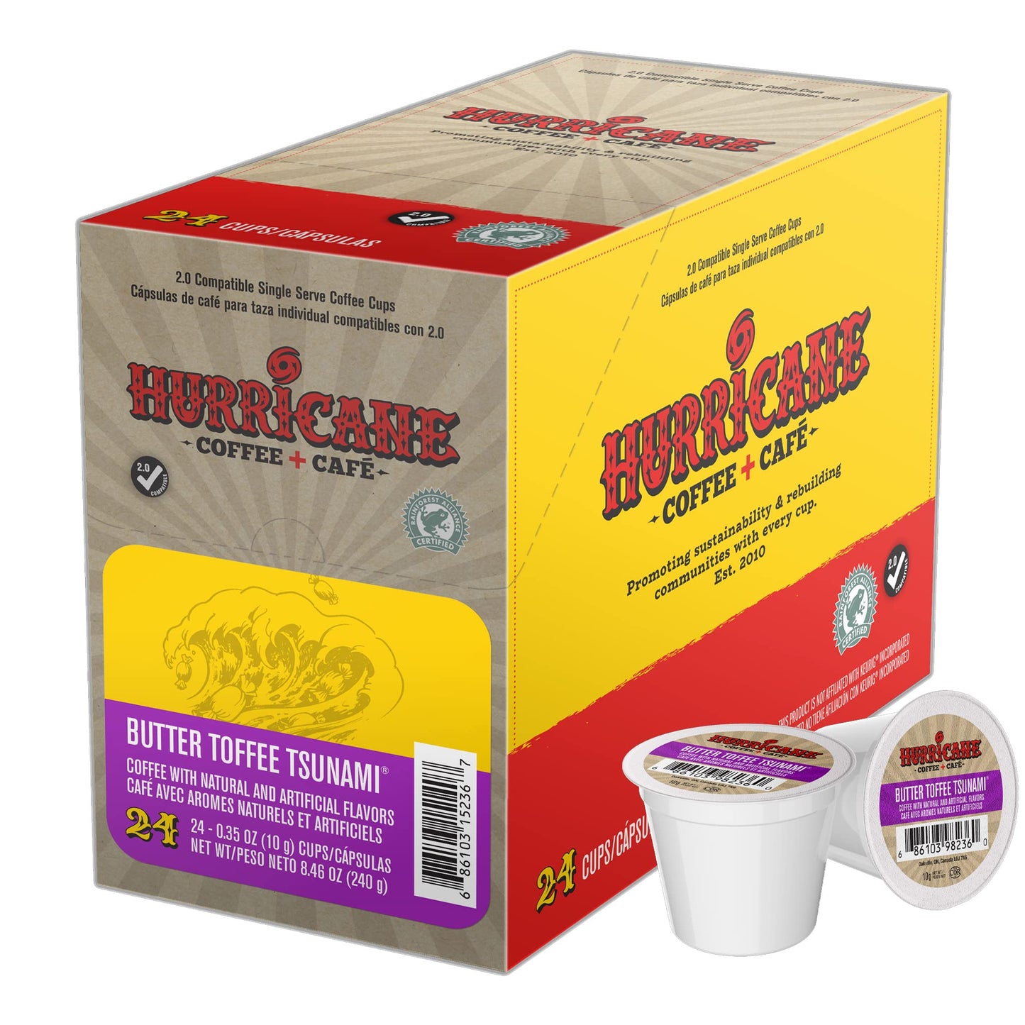 Hurricane Coffee  Butter Toffee Tsunami  24 Count