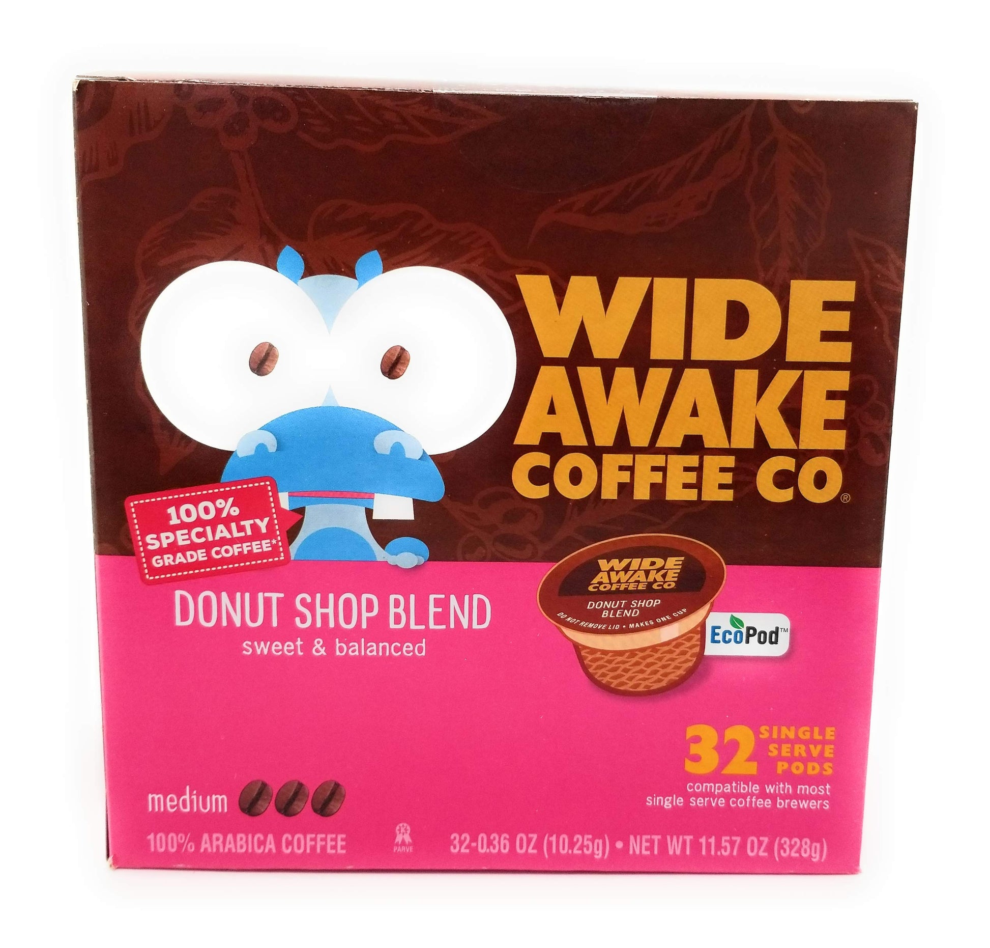 Wide Awake Coffee Donut Shop Blend K-Cups 32 Count Pack