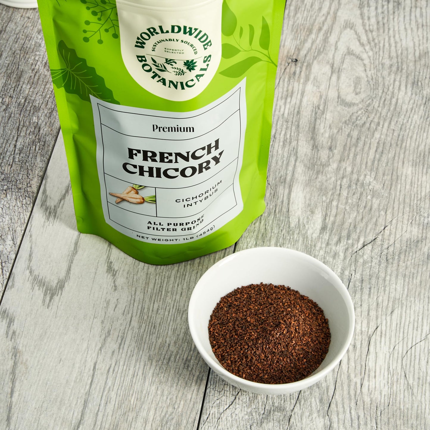 Worldwide Botanicals Chicory Root - 1 Pound, Caffeine-Free, Prebiotic, Kosher, Brew Like Coffee