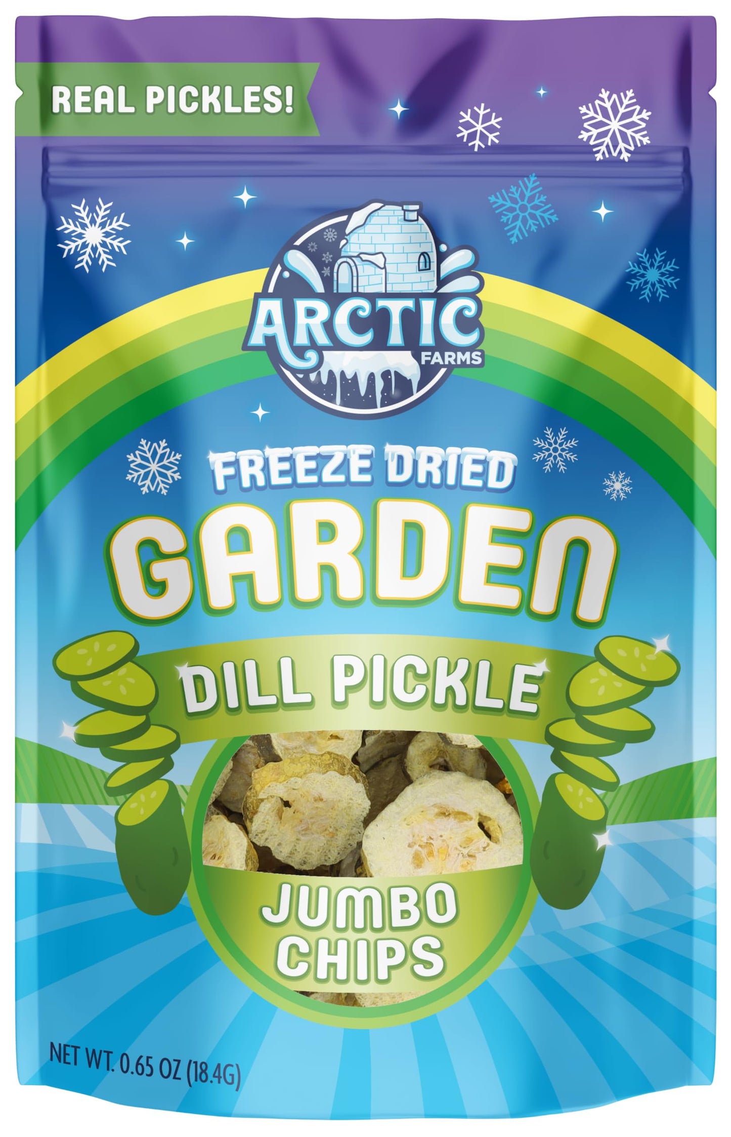 Arctic Farms Freeze Dried Kosher Dill Pickle Jumbo Chips (Large Bag) (Pack Of 3)