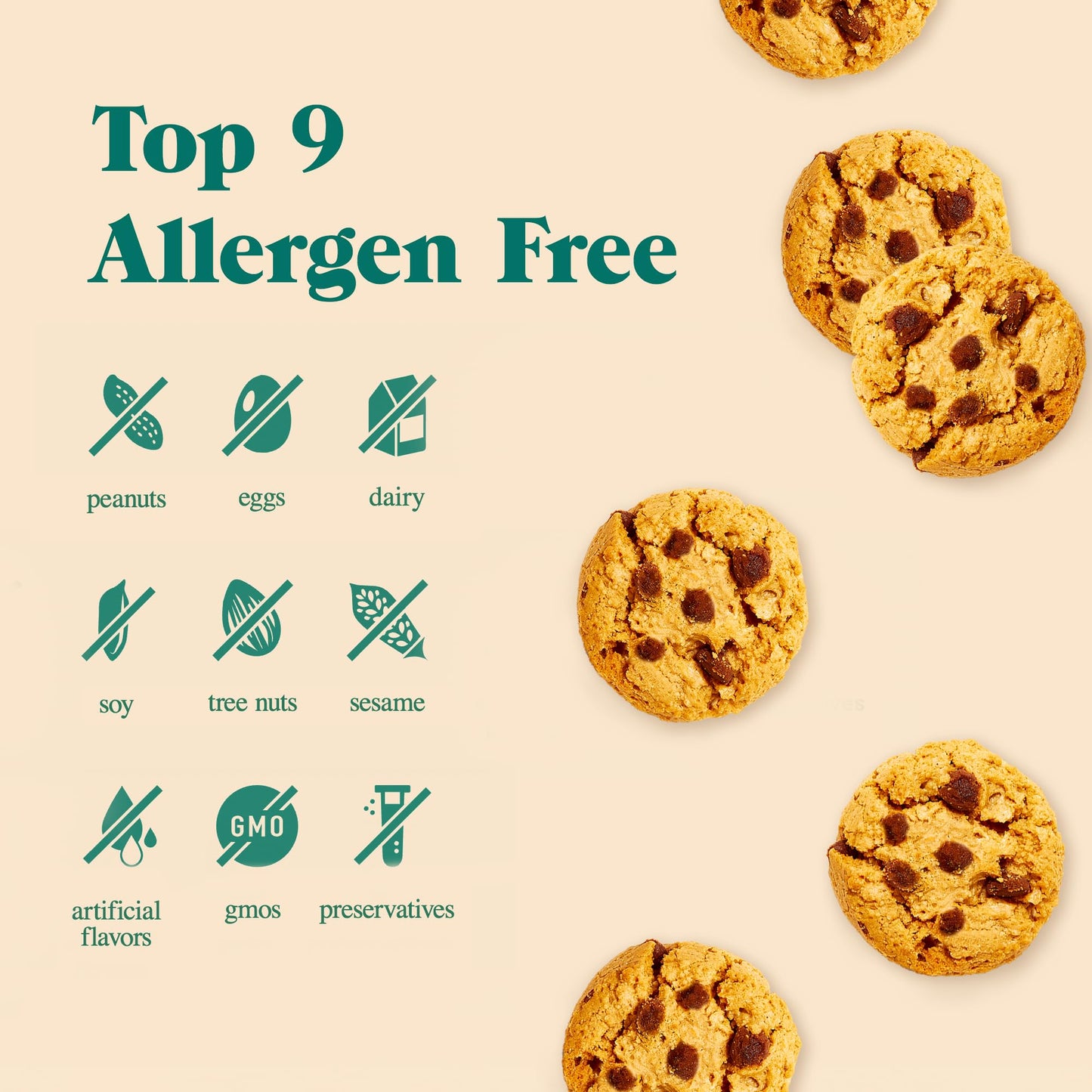 Partake Foods Soft Baked Allergy-Friendly Chocolate Chip Vegan Cookies| Non-Gmo, Gluten Free, Dairy Free, Nut Free, Egg Free, Wheat Free, Soy Free | Safe School Snack For Kids - 48-Ct Snack Pack