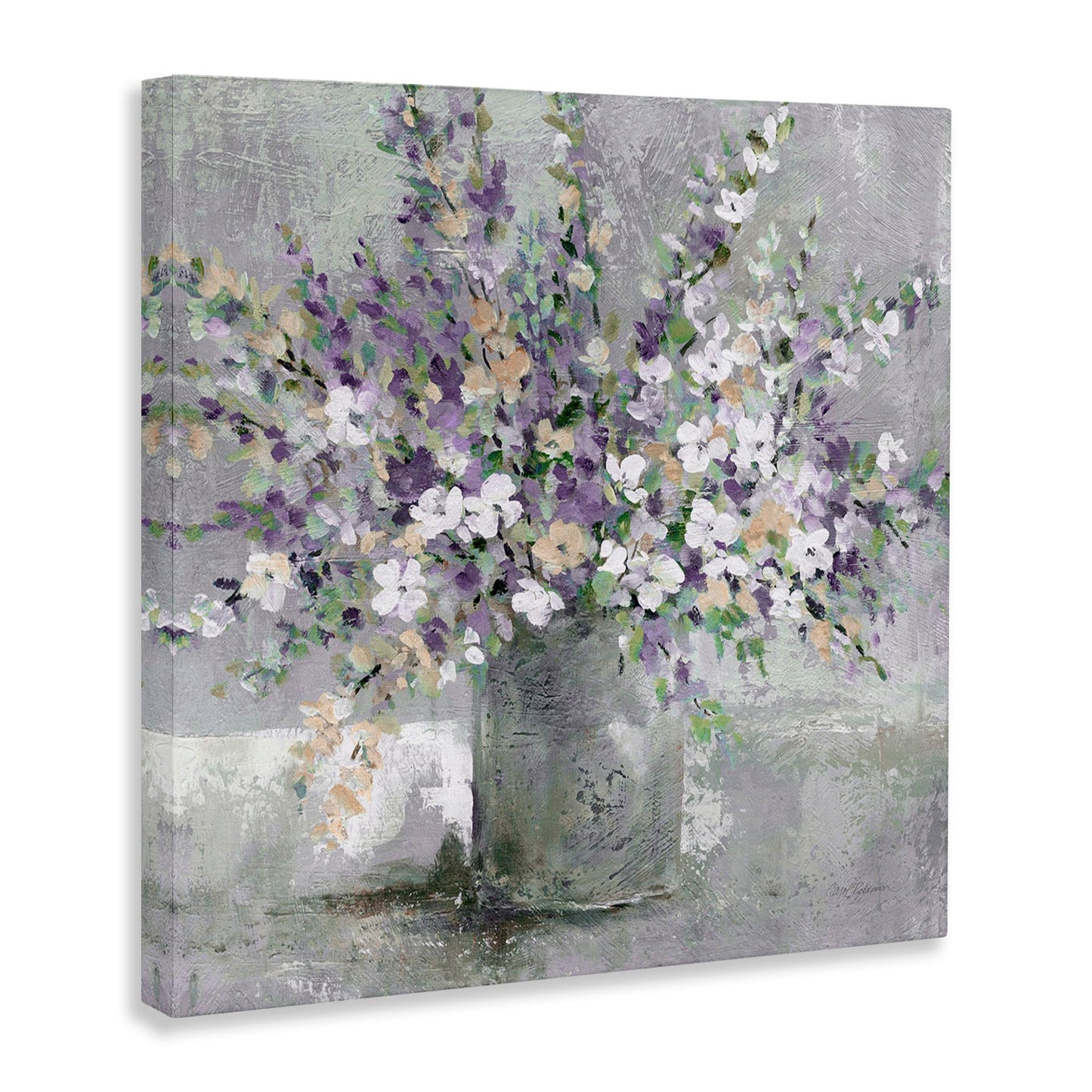 Stupell Industries Blossoming Aster Flower Bouquet Soft Purple Bouquet Painting Canvas Wall Art, Design By Carol Robinson, 36 X