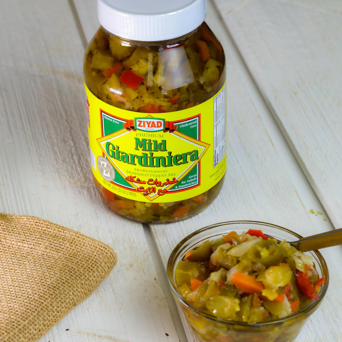 Ziyad Giardiniera Mediterranean Peppers Mix, Hot, 32 Ounce